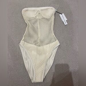 Robin Piccone one peice beige swimsuit!
